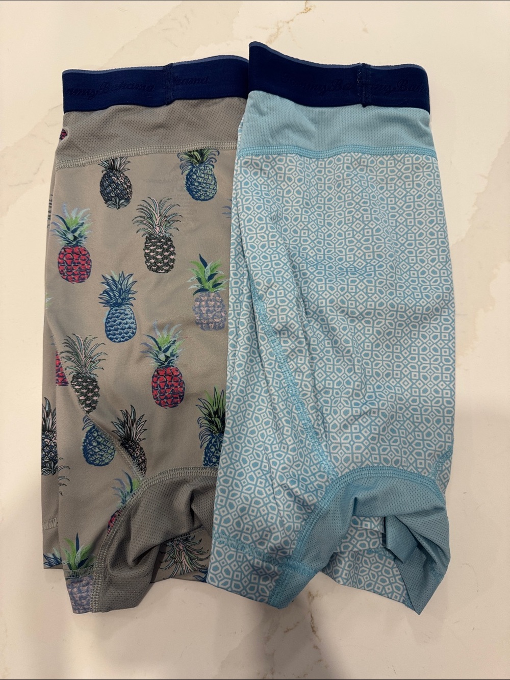 Tommy Bahama Boxer Briefs - Light Blue & Gray Pineapple and Geo Prints